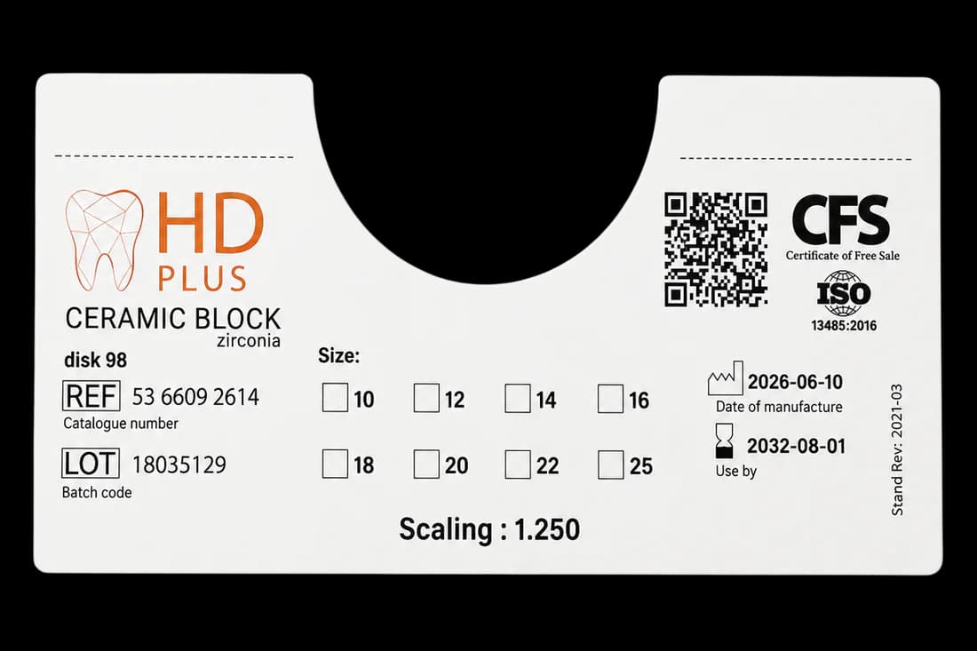 HD PLUS inner label with the QR code and LOT marked